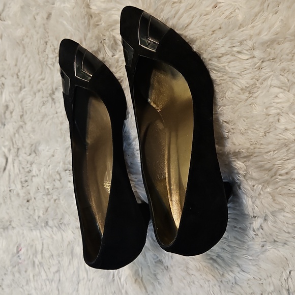 Ebel Amali Black Suede Leather Pointed Toe Stiletto Heels Dress Shoes ,SZ 8.5AA - Picture 4 of 9